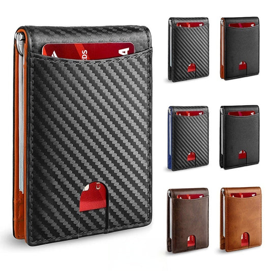 Portefeuille Anti-RFID Edwind Flex™ – Vue Principale Carbone